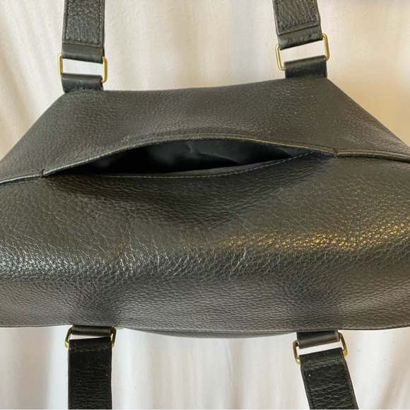 FOSSIL PRESTON FOLDED OVER LEATHER TOTE BLACK - Picture 11 of 13